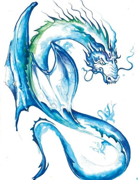 Водный дракон тату
