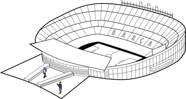 Стадион Камп ноу в Барселоне раскраска