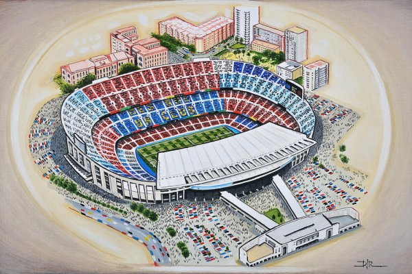 Camp nou Barcelona рисунок