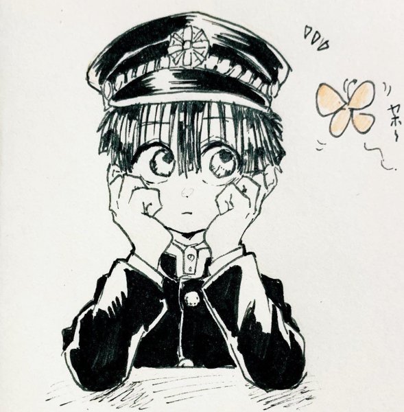 Туалетный мальчик Ханако в черном белом