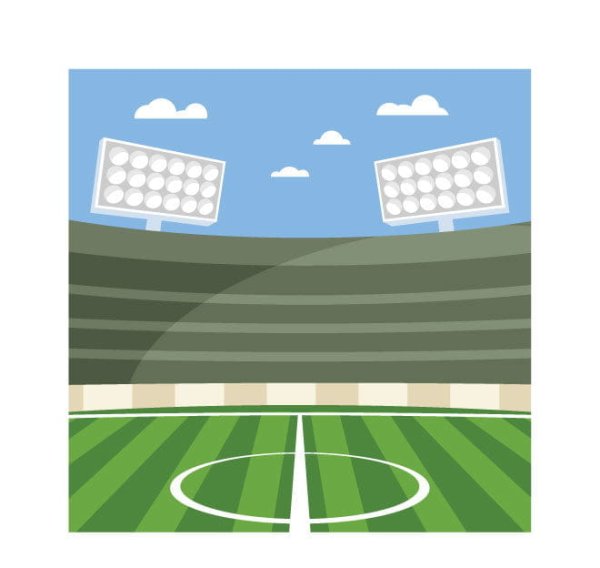 Нарисовать футбольный стадион