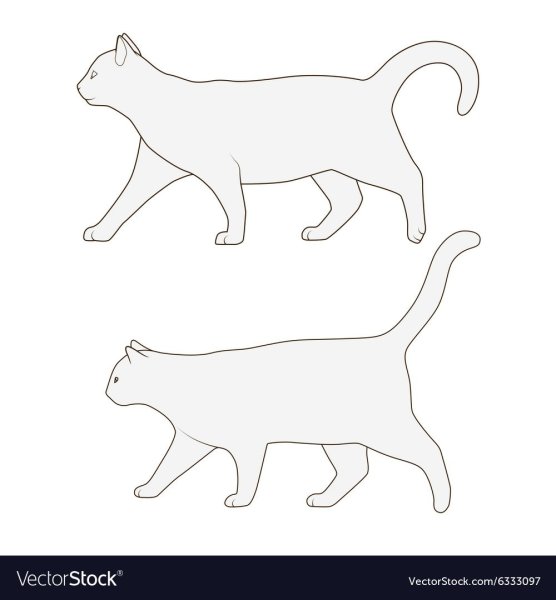 Кот идет рисунок