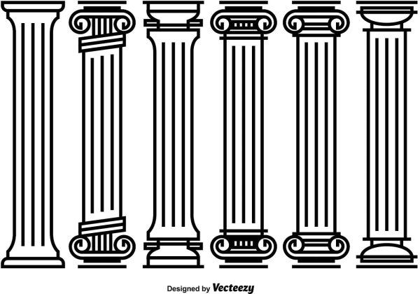 Ионическая колонна вектор