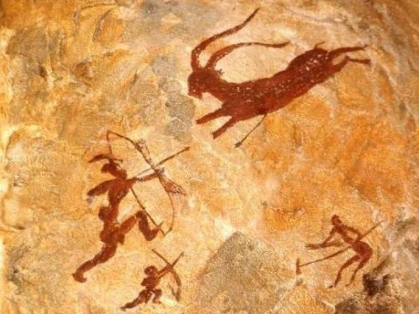 Рисунок охотников в ущелье Гасулья