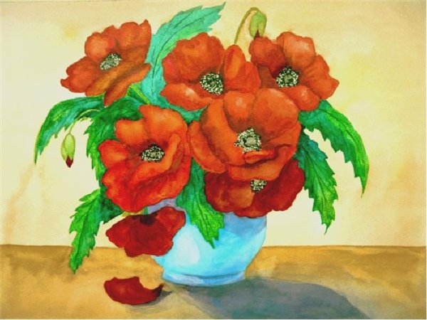 Натюрморт цветы в вазе для детей