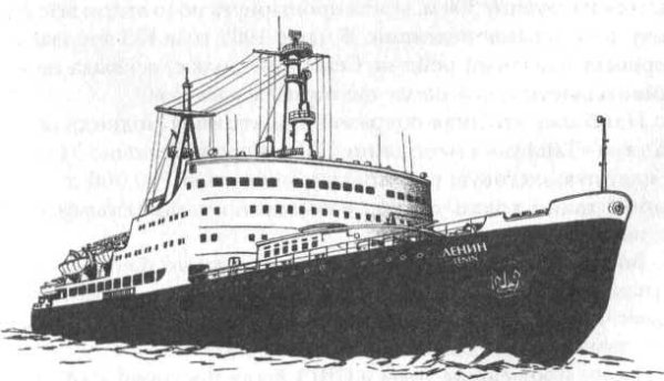 Атомоход Ленин Мурманск векторный