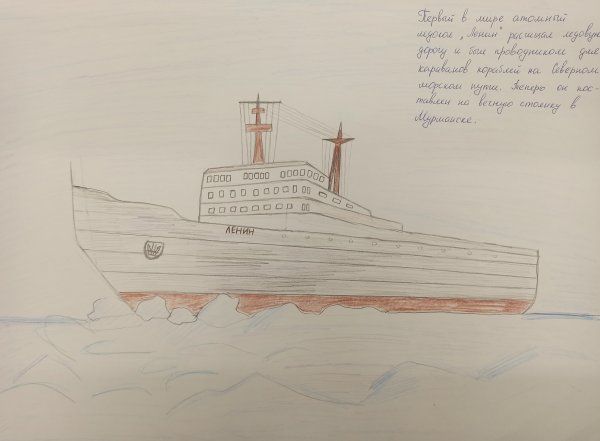 Ледокол Ленин Мурманск рисунок