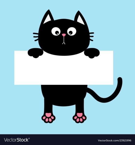 Кот с плакатом в лапах