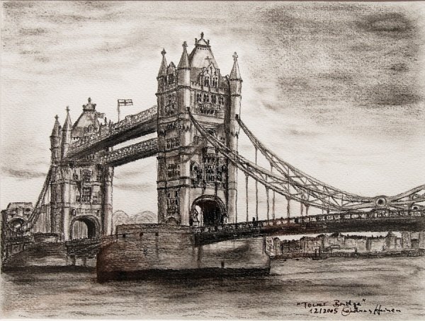 Тауэрский мост в Лондоне рисунок