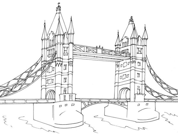 Тауэрский мост в Лондоне силуэт