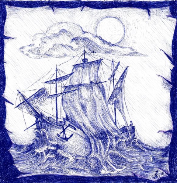 Рисовать Летучий голландец