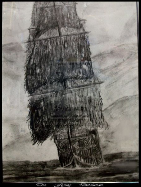 Тату корабль Летучий голландец