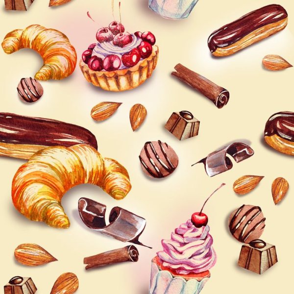 Бумага для скрапбукинга сладости