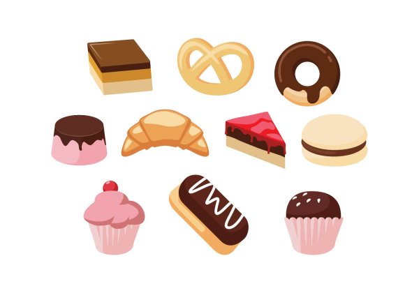 Пирожные акварелью