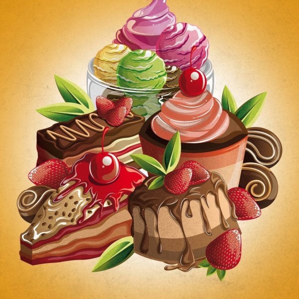 Кондитерские изделия рисования