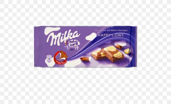 Шоколад Milka на прозрачном фоне