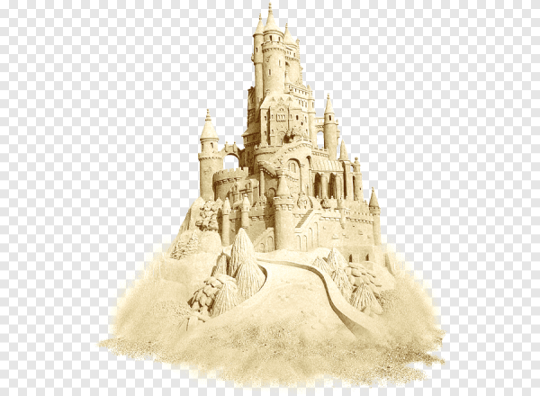 Песочный замок на белом фоне