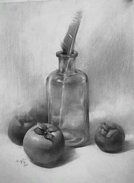 Натюрморт углем Академический