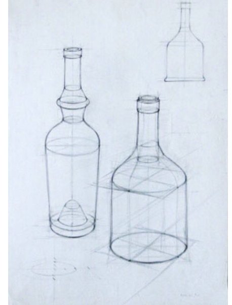 Построение бутылки карандашом