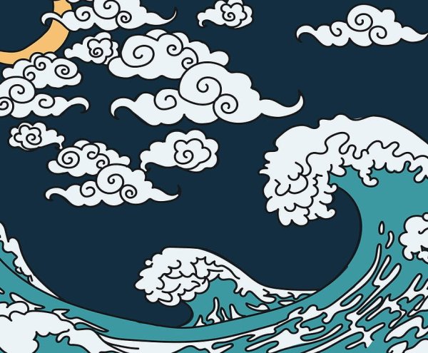 Облака в японском стиле