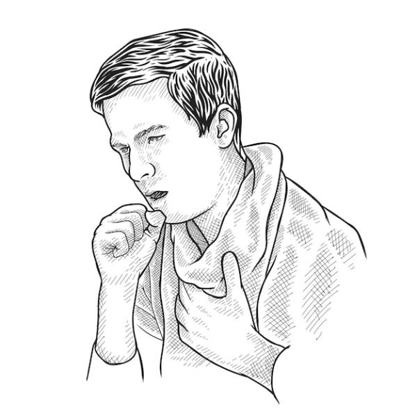 Человек кашляет