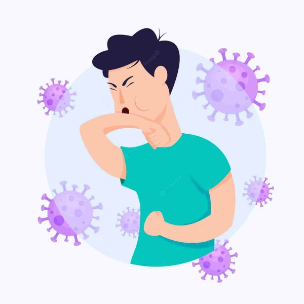 Человек кашляет вектор