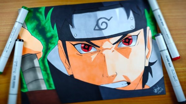 Шисуи Наруто карандашом