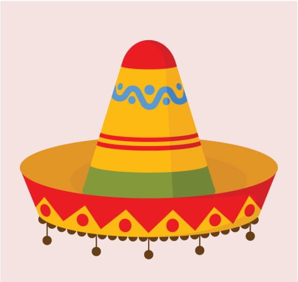 Нарисованная Мексиканская шляпа