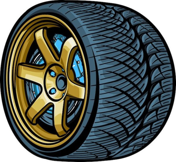 Нарисованное автомобильное колесо