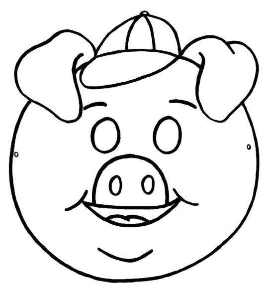 Контур свинки мордочка