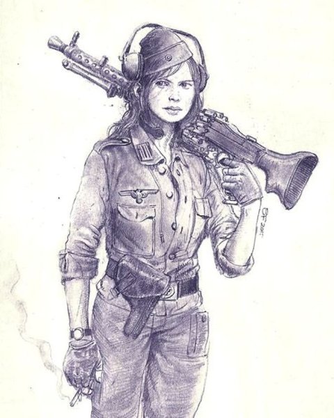 Рисованные девушки в форме