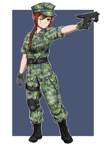 Девушка в форме нарисованная