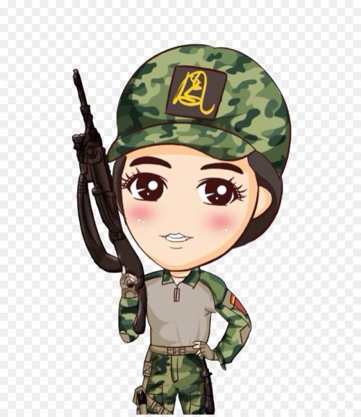 Шарж военный с автоматом