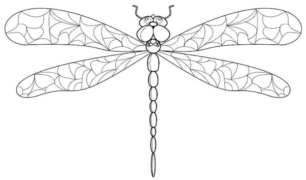 Трафарет Стрекоза для рисования