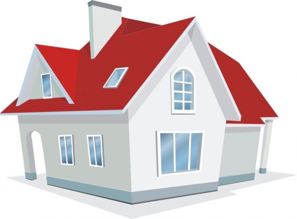 Дом на белом фоне