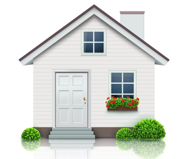 Домик на белом фоне