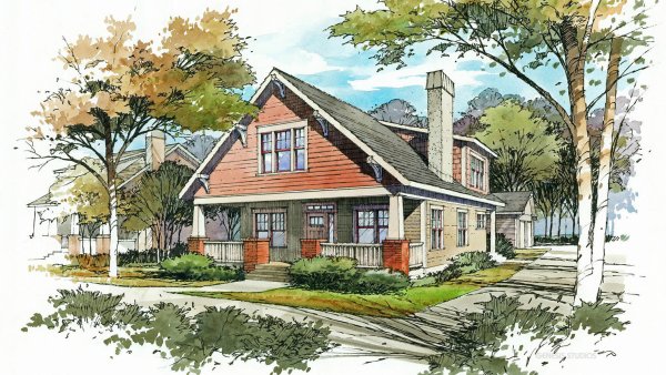 Коттедж акварель