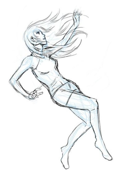 Поза падающего человека для рисования