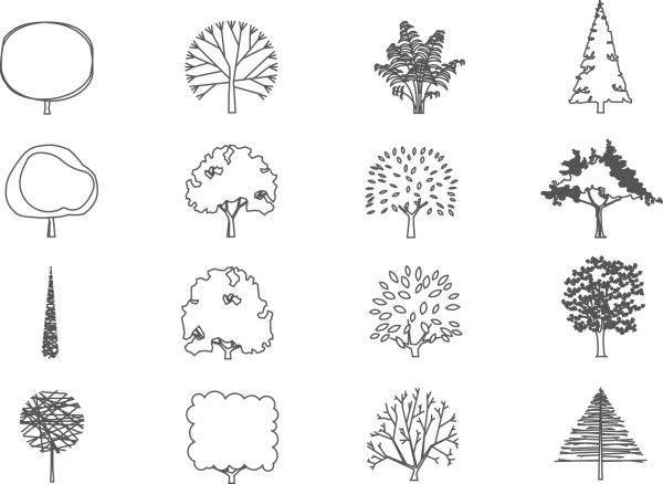 Деревья антураж сбоку