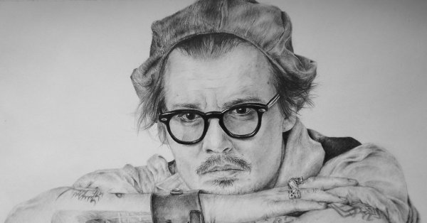 Скетч портрет Джонни Депп