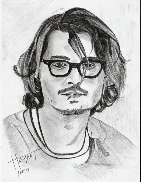 Джонни Депп карандашом