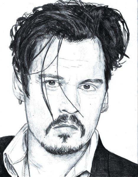 Джонни Депп карандашом