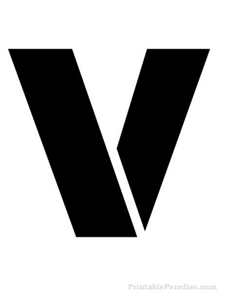 Черная буква v