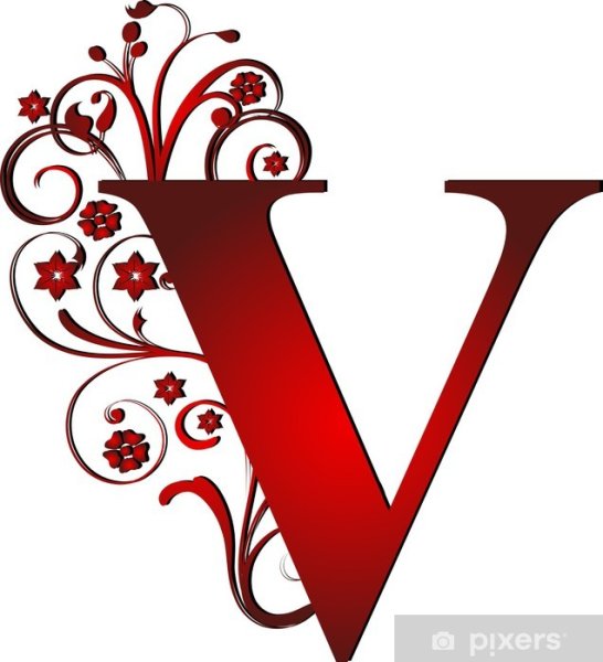 Красивая английская буква v