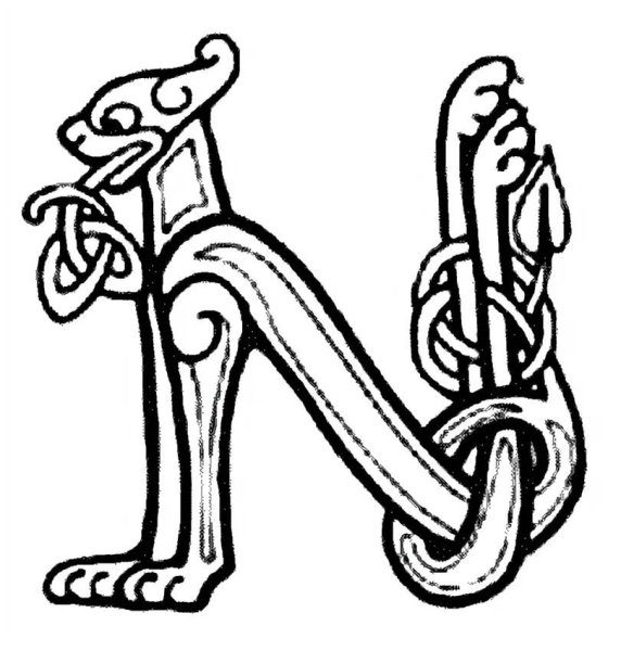 Буквица в виде животных