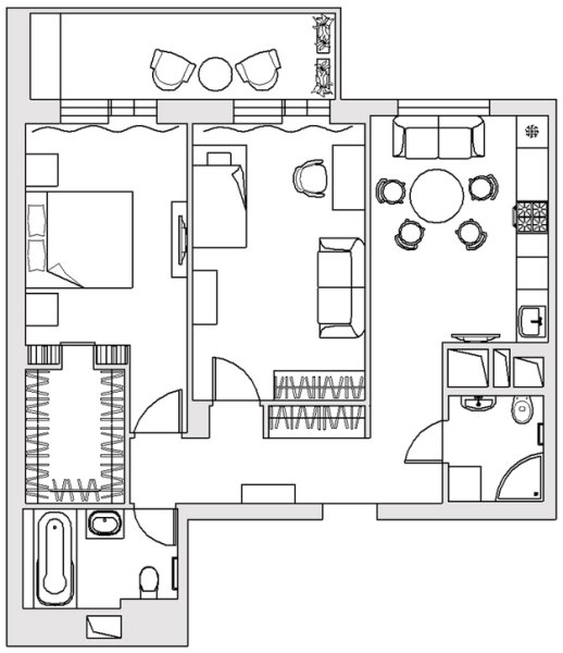 План квартиры сверху