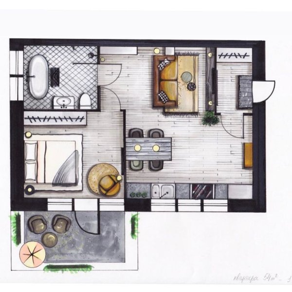 Планировка квартиры сверху