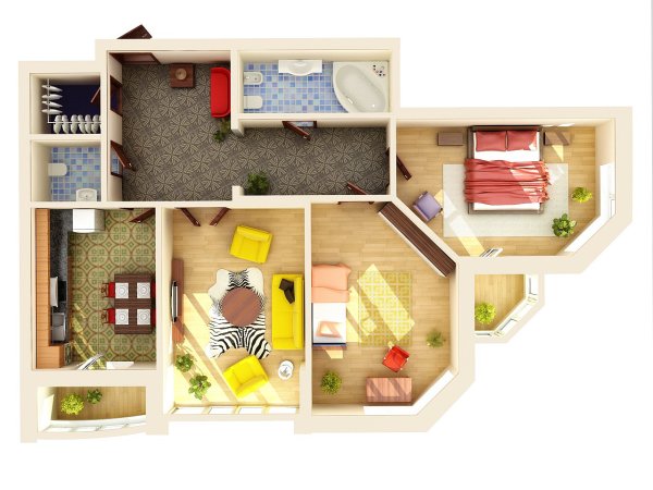 План квартиры вид сверху