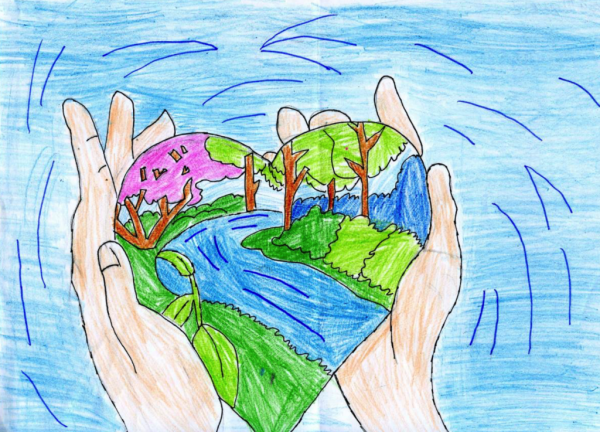 Рисунок на тему разноцветные капли