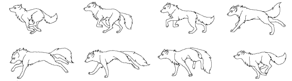 Волк в прыжке силуэт